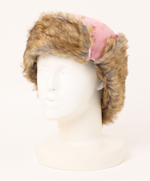 SPINNS(スピンズ)の「2WAYコーデュロイフライトキャップ/防寒/耳当て付き/アビエーター棒/ユニセックス(キャップ・メンズ・ホワイト/ブラック/ピンク・ONESIZE)」の14枚目の写真