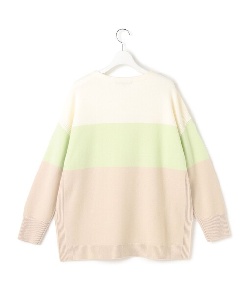 ウールカシミヤ カラーブロック チュニック ニット（ニット/セーター