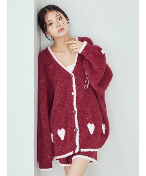 セール】ラメフェザーカーディガン（ルームウェア/パジャマ）｜gelato