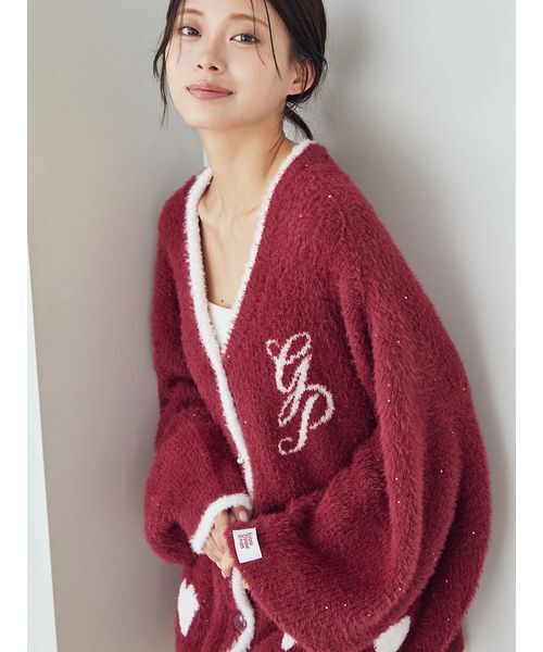 gelato pique(ジェラートピケ)の「ラメフェザーカーディガン(ルームウェア/パジャマ・レディース・ライトブルー/レッド/ピンク・F)」の11枚目の写真