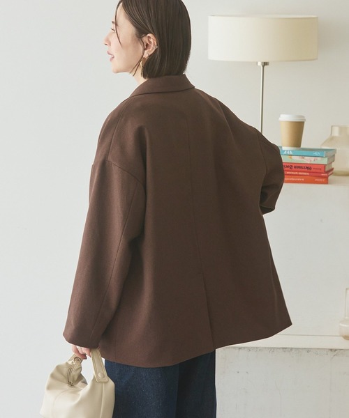 AMERICAN HOLIC(アメリカンホリック)の「BIGサイズテーラージャケット(テーラードジャケット・レディース・アイボリー/ブラウン・FREE)」の8枚目の写真