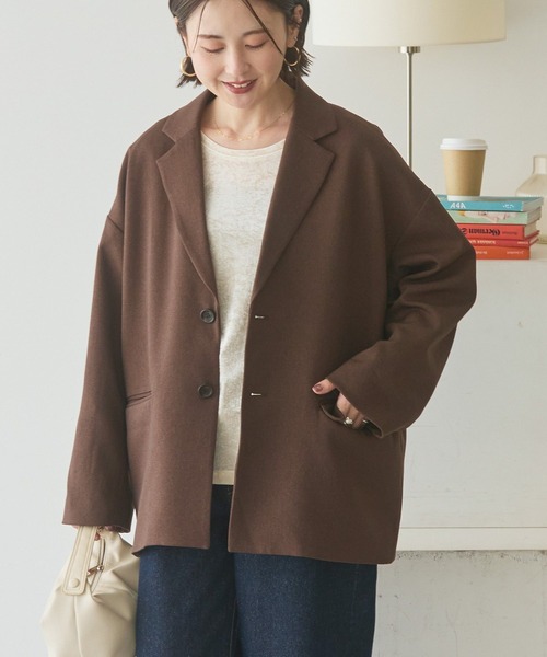 AMERICAN HOLIC(アメリカンホリック)の「BIGサイズテーラージャケット(テーラードジャケット・レディース・アイボリー/ブラウン・FREE)」の9枚目の写真