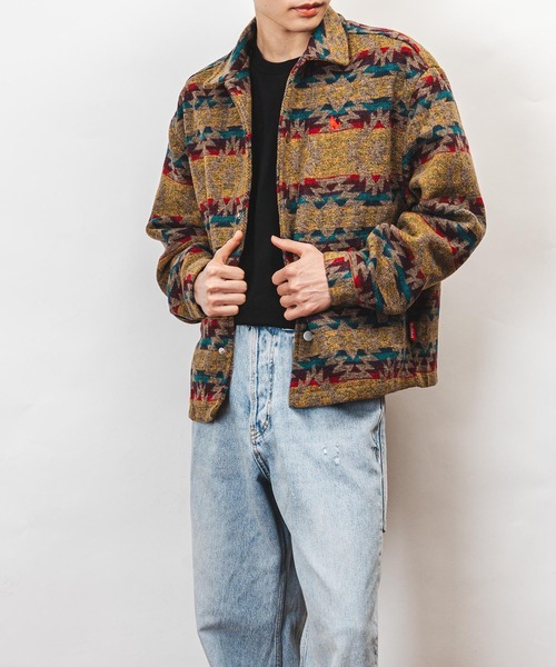 Healthknit Product(ヘルスニットプロダクト)の「Healthknit Product ヘルスニットプロダクト コヨーテ 刺繍 オルテガ柄 ジャケット(GW)(その他アウター・メンズ・ブラック/ブラウン・L/M/XL)」の11枚目の写真
