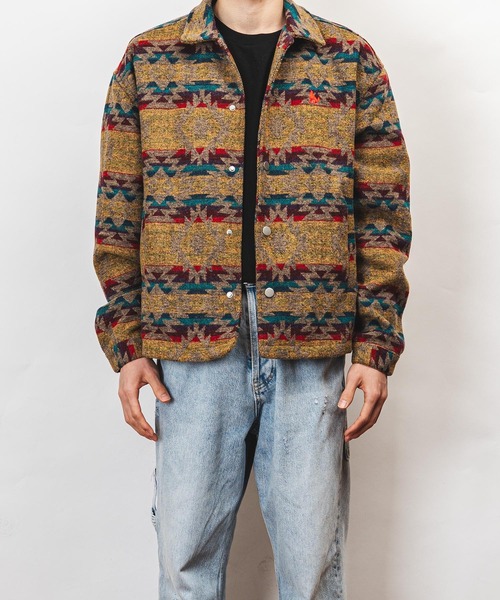 Healthknit Product(ヘルスニットプロダクト)の「Healthknit Product ヘルスニットプロダクト コヨーテ 刺繍 オルテガ柄 ジャケット(GW)(その他アウター・メンズ・ブラック/ブラウン・L/M/XL)」の12枚目の写真
