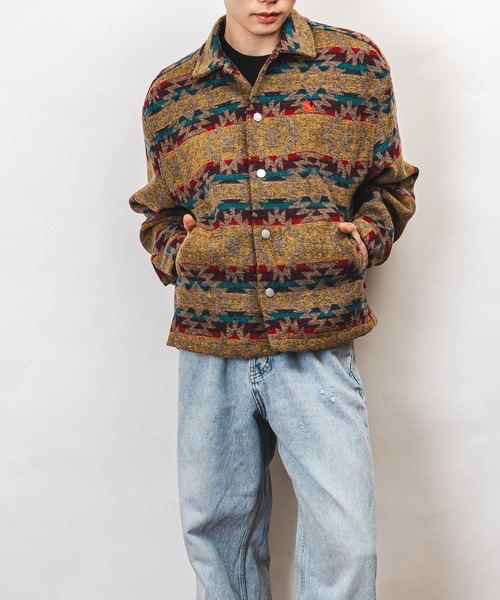 Healthknit Product(ヘルスニットプロダクト)の「Healthknit Product ヘルスニットプロダクト コヨーテ 刺繍 オルテガ柄 ジャケット(GW)(その他アウター・メンズ・ブラック/ブラウン・L/M/XL)」の14枚目の写真