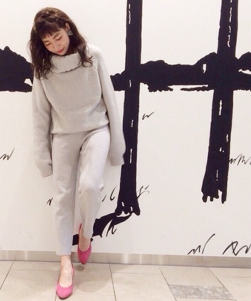 Kastane（カスタネ）の「ミラノリブニットパンツ（その他パンツ・レディース・グレー/ネイビー・FREE）」の8枚目の写真