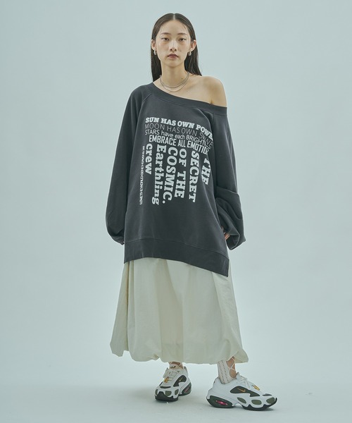 ROSE BUD(ローズバッド)の「BALLOON SKIRT(スカート・レディース・ホワイト/チャコールグレー・ONE SIZE)」の6枚目の写真