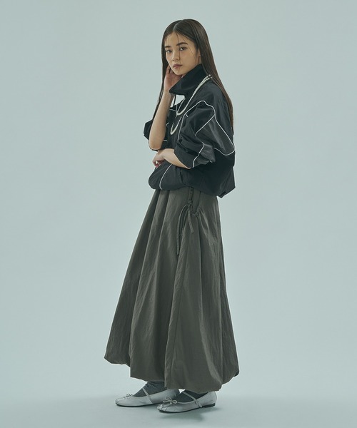 ROSE BUD(ローズバッド)の「BALLOON SKIRT(スカート・レディース・ホワイト/チャコールグレー・ONE SIZE)」の14枚目の写真