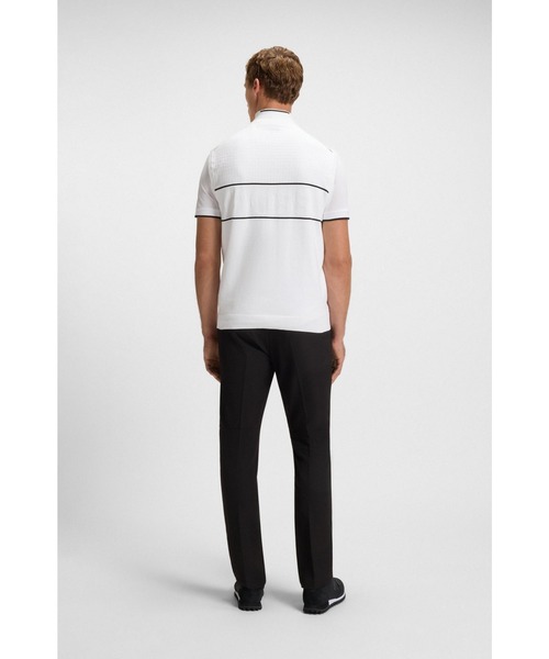 BOSS（ボス）の「コットン ミックスマテリアル スリーブレス ジップネックセーター（Tシャツ/カットソー・メンズ・ホワイト・XXL/XL/M/L/S）」の3枚目の写真