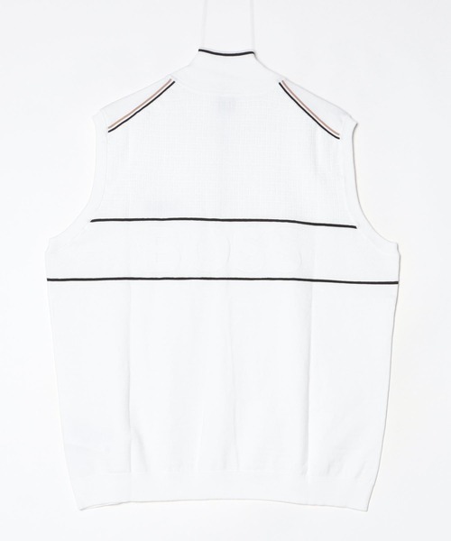 BOSS（ボス）の「コットン ミックスマテリアル スリーブレス ジップネックセーター（Tシャツ/カットソー・メンズ・ホワイト・XXL/XL/M/L/S）」の6枚目の写真
