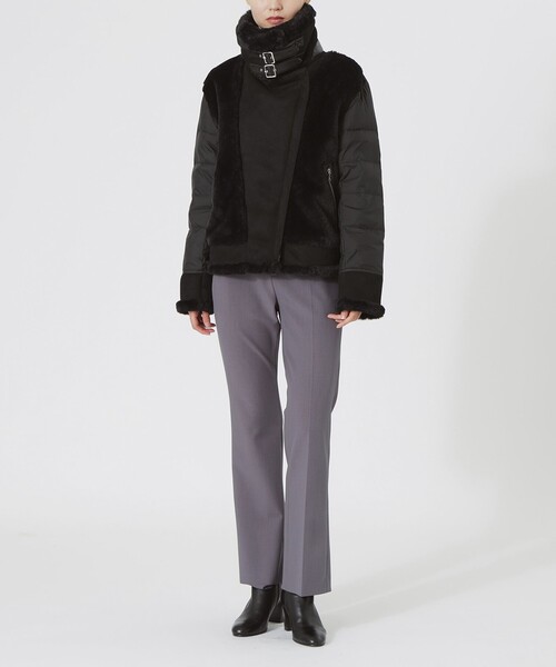 LOVELESS（ラブレス）の「ファーコンビライダースダウン（ブルゾン・レディース・ベージュ系その他4/オフホワイト/ブラック・34/36）」の11枚目の写真