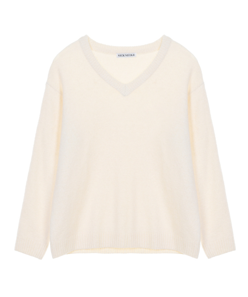 NICK&NICOLE（ニックアンドニコール）の「[ESSENTIAL] CLASSICAL SOFT V SWEATER_CREAM（ニット/セーター・レディース・その他・FREE）」の5枚目の写真