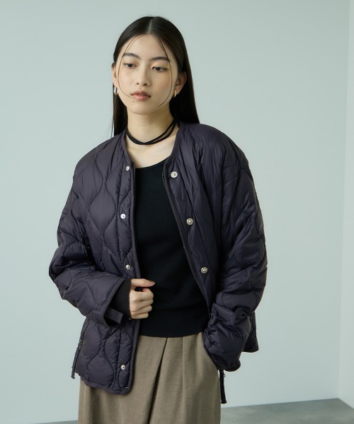 VICKY(ビッキー)の「TAION ダブルジップダウンジャケット≪手洗い可能≫(ダウンジャケット/コート・レディース・ブラック/ベージュ/ネイビー・M)」の3枚目の写真