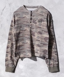 #MEMORY（メモリー）の「【MEMORY】カモフラージュ ヘンリーネックサーマル ロングスリーブTシャツ / Camouflage Henley Neck Thermal Long Sleeve T-Shirt（Tシャツ/カットソー）」
