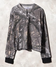 #MEMORY（メモリー）の「【MEMORY】カモフラージュ ヘンリーネックサーマル ロングスリーブTシャツ / Camouflage Henley Neck Thermal Long Sleeve T-Shirt（Tシャツ/カットソー）」
