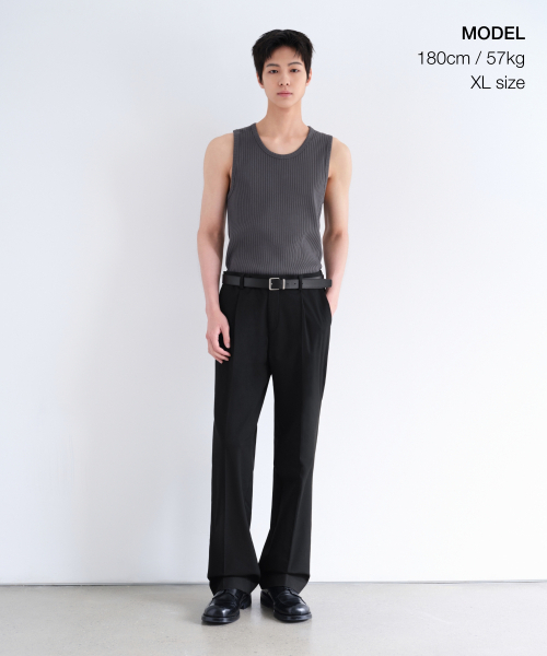 MUSINSA STANDARD（ムシンサスタンダード）の「ワイドリブタンクトップ [ダークグレー]（Tシャツ/カットソー・メンズ・その他・XX-LARGE/SMALL/MEDIUM/LARGE/X-LARGE/XXX-LARGE）」の2枚目の写真