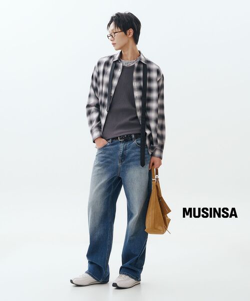 MUSINSA STANDARD（ムシンサスタンダード）の「ワイドリブタンクトップ [ダークグレー]（Tシャツ/カットソー・メンズ・その他・XX-LARGE/SMALL/MEDIUM/LARGE/X-LARGE/XXX-LARGE）」の5枚目の写真
