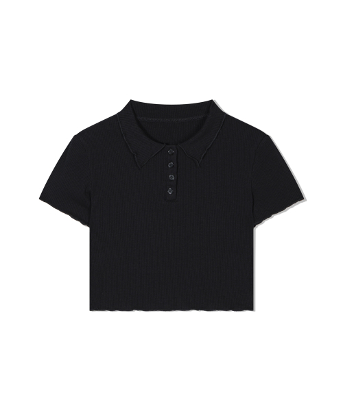 MOAA(モア)の「フリルエッジクロップ(ブラック)(Tシャツ/カットソー・レディース・その他・SMALL/MEDIUM)」の2枚目の写真