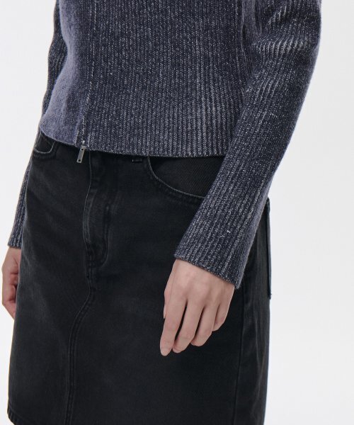MUSINSA STANDARD WOMAN（ムシンサスタンダードウーマン）の「ウィメンズリブスリムニットジップアップ[ツートンネイビー]（ニット/セーター・レディース・その他・SMALL/MEDIUM/LARGE）」の7枚目の写真