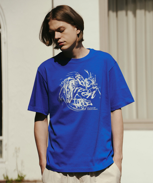 THE GREEN LAB（ザグリーンラボ）の「ウォータービンテージグラフィック半袖Tシャツ[ブルー]（Tシャツ/カットソー・メンズ・その他・MEDIUM/LARGE/X-LARGE）」の3枚目の写真