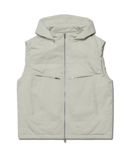 NOMANUAL(NOMANUAL)の「DETACHABLE HOODED VEST - SAND GRAY(ダウンベスト・レディース・その他・SMALL/MEDIUM/LARGE)」の1枚目の写真