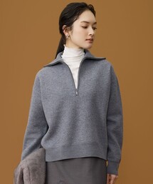ボイルドウールハーフジップ ニット