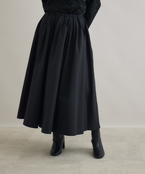 Paradise Picnic（パラダイスピクニック）の「Dignite Collier タックギャザースカート（スカート・レディース・ブラック/カーキ/グレイッシュベージュ・FREE）」の10枚目の写真