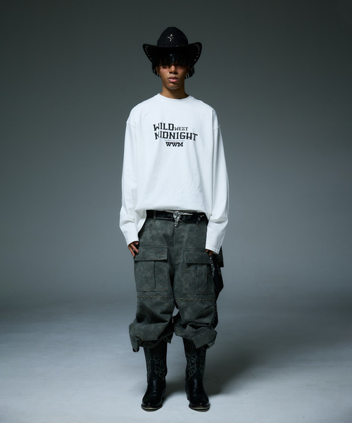 LIBERE(リベーレ)の「LIBERE リベーレ / MIDNIGHT GALLOP LONGSLEEVE ミッドナイトギャロップロンT / 255218-255219(Tシャツ/カットソー・メンズ・ホワイト/チャコール・SMALL/MEDIUM/LARGE)」の3枚目の写真