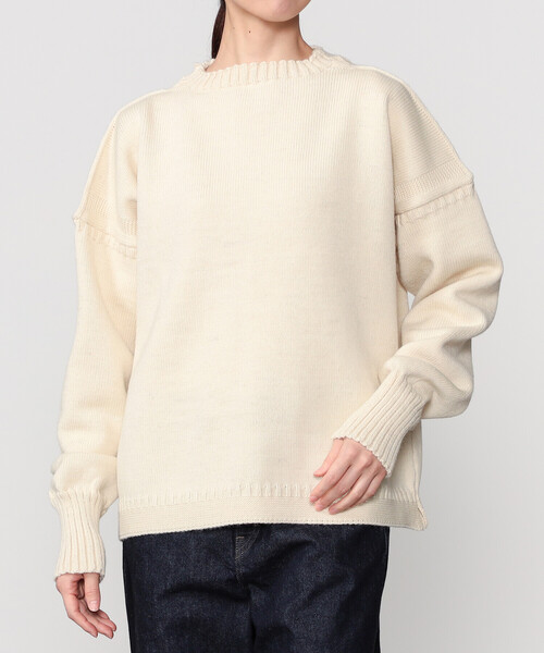 Le Tricoteur（ルトリコチュール）の「Le Tricoteur | クロップド ガンジーセーター WOMEN（ニット/セーター・レディース・ブルー系その他5/Nat・50）」の11枚目の写真