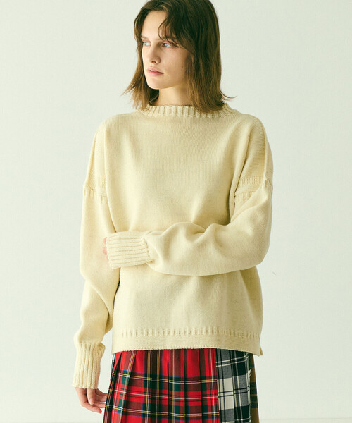 Le Tricoteur（ルトリコチュール）の「Le Tricoteur | クロップド ガンジーセーター WOMEN（ニット/セーター・レディース・ブルー系その他5/Nat・50）」の15枚目の写真