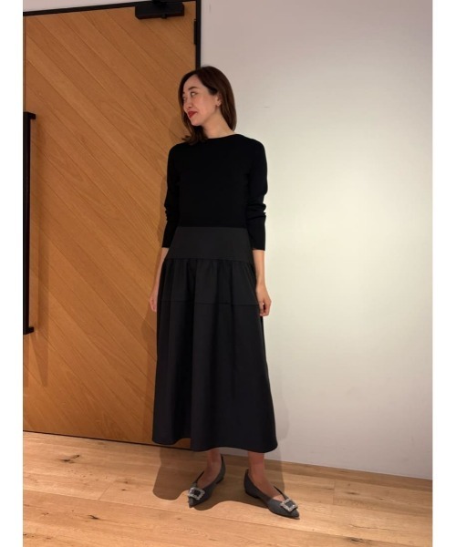 ESTNATION（エストネーション）の「ESTNATION / 布帛コンビワンピース（ワンピース・レディース・ブラック/オリーブ・FREE）」の10枚目の写真