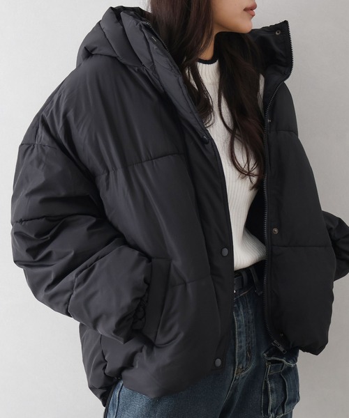 SpRay（スプレイ）の「裾ラウンドフェイクダウン（ダウンジャケット/コート・レディース・アイボリー/ブラック・FREE）」の3枚目の写真