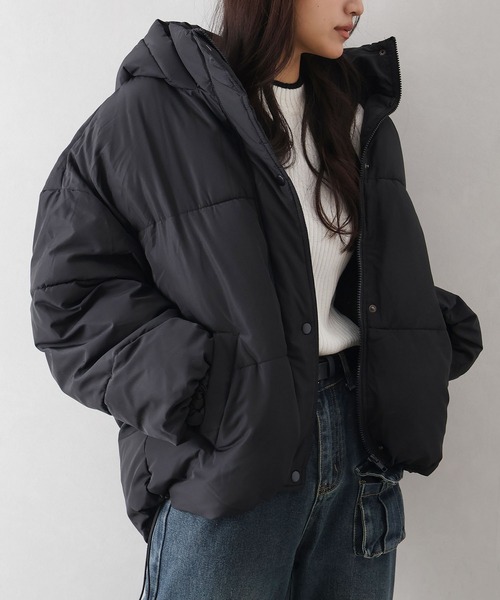 SpRay（スプレイ）の「裾ラウンドフェイクダウン（ダウンジャケット/コート・レディース・アイボリー/ブラック・FREE）」の4枚目の写真