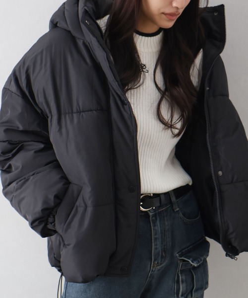 SpRay（スプレイ）の「裾ラウンドフェイクダウン（ダウンジャケット/コート・レディース・アイボリー/ブラック・FREE）」の6枚目の写真