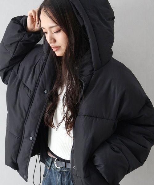 SpRay（スプレイ）の「裾ラウンドフェイクダウン（ダウンジャケット/コート・レディース・アイボリー/ブラック・FREE）」の7枚目の写真