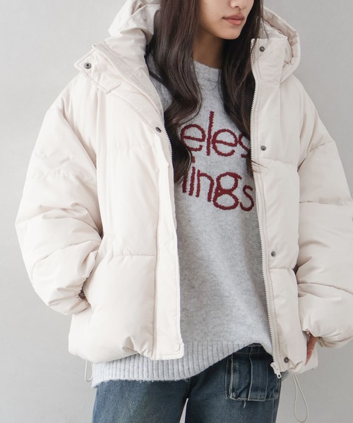 SpRay（スプレイ）の「裾ラウンドフェイクダウン（ダウンジャケット/コート・レディース・アイボリー/ブラック・FREE）」の13枚目の写真