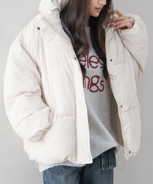 SpRay（スプレイ）の「裾ラウンドフェイクダウン（ダウンジャケット/コート・レディース・アイボリー/ブラック・FREE）」の14枚目の写真