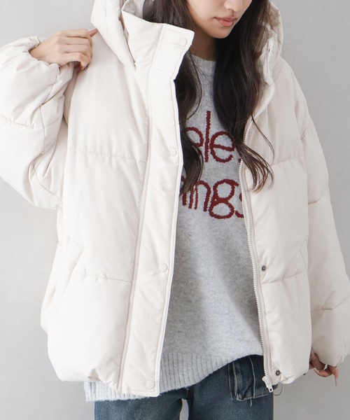 SpRay（スプレイ）の「裾ラウンドフェイクダウン（ダウンジャケット/コート・レディース・アイボリー/ブラック・FREE）」の15枚目の写真