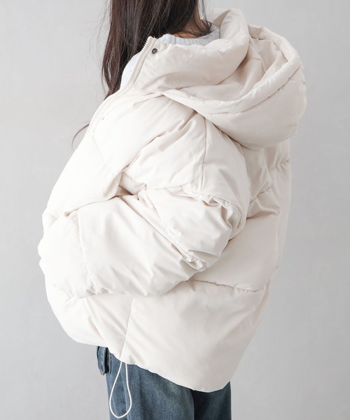 SpRay（スプレイ）の「裾ラウンドフェイクダウン（ダウンジャケット/コート・レディース・アイボリー/ブラック・FREE）」の16枚目の写真