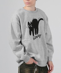 LUXSTYLE（ラグスタイル）の「黒猫アップリケ裏起毛スウェット（スウェット）」