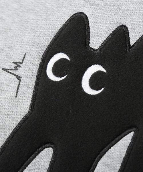 LUXSTYLE(ラグスタイル)の「黒猫アップリケ裏起毛スウェット(スウェット・メンズ・ホワイト/ブラック/グレー・M/L/XL)」の20枚目の写真