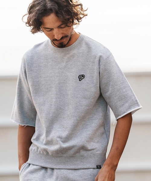 1minute 1second（ワンミニットワンセカンド）の「msw1817-heavy weight cut off pullover with heart patch カットオフトレーナー(1M26H290)（スウェット・メンズ・ブラック/トップグレー/ネイビー・S/M/L/XL）」の15枚目の写真