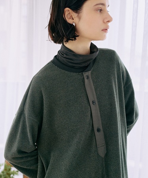 LA MARINE FRANCAISE（マリン フランセーズ）の「リブスキッパーワンピース（ワンピース・レディース・ブラック/グリーン・FREE）」の4枚目の写真