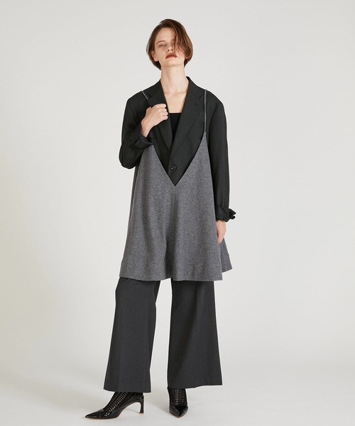 crinkle crinkle crinkle（クリンクルクリンクルクリンクル）の「【crinkle crinkle crinkle】monster cami/モンスターキャミ（キャミソール・レディース・チャコールグレー/ブラック・FREE）」の3枚目の写真