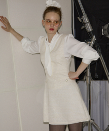 Bella Tweed Mini Dress_ Ivory