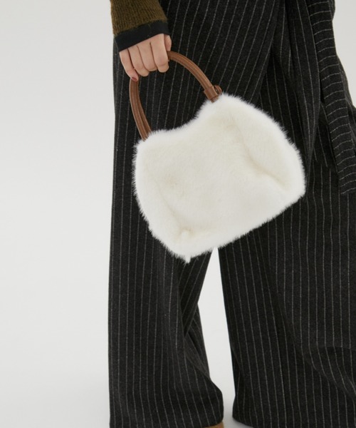 FUULLY STUDIO（フーリィーステューディオ）の「ファーミニBAG（トートバッグ・レディース・アイボリー/ブラック・FREE）」の6枚目の写真