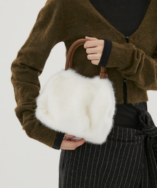 FUULLY STUDIO（フーリィーステューディオ）の「ファーミニBAG（トートバッグ・レディース・アイボリー/ブラック・FREE）」の7枚目の写真