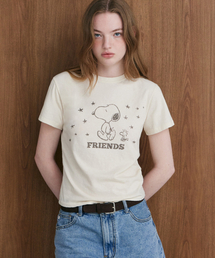 フレンズスヌーピーTシャツ(ベージュ)