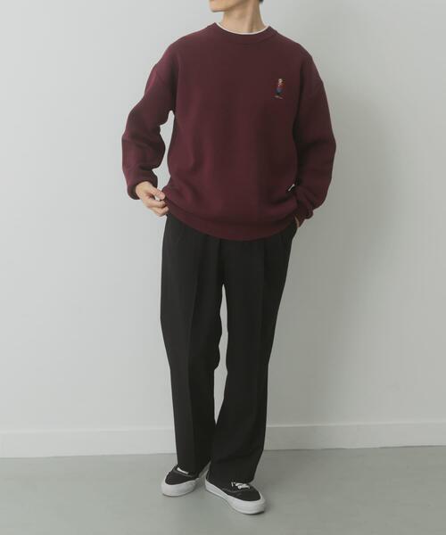 ITEMS URBANRESEARCH（アイテムズ アーバンリサーチ）の「Teddy Bear スウェットライクニット（ニット/セーター・メンズ・バーガンディー/ネイビー/オートミール・MEDIUM/LARGE）」の11枚目の写真