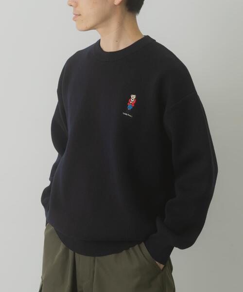 ITEMS URBANRESEARCH（アイテムズ アーバンリサーチ）の「Teddy Bear スウェットライクニット（ニット/セーター・メンズ・バーガンディー/ネイビー/オートミール・MEDIUM/LARGE）」の17枚目の写真